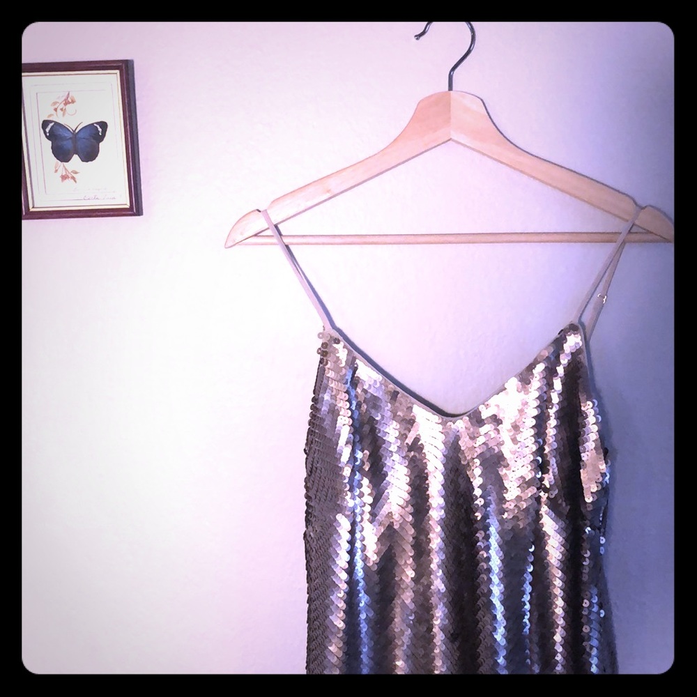 J Crew party dress gold + sequin